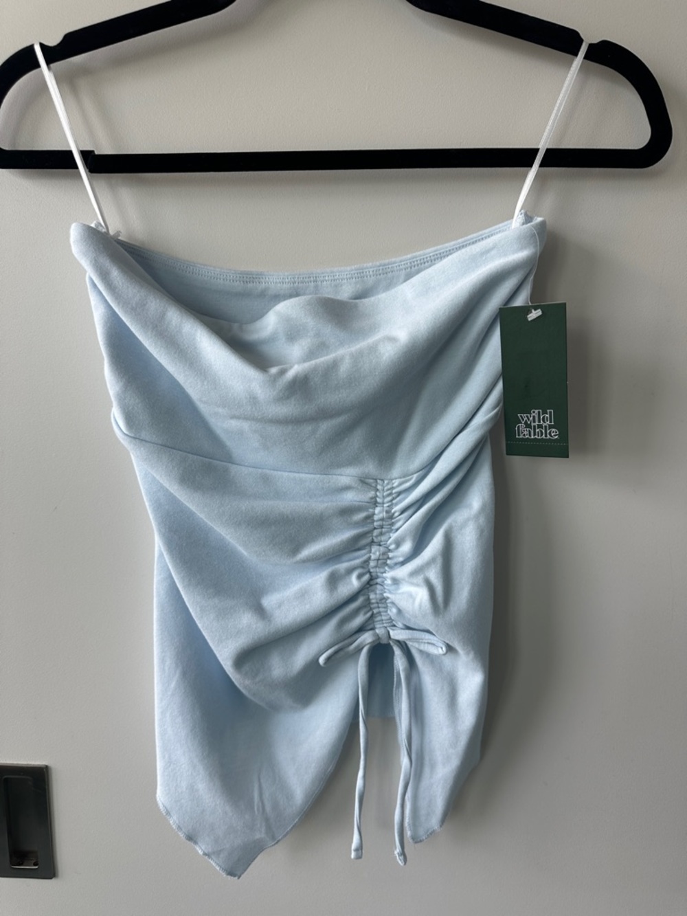 Wild Fable Pale Blue Ruched Cowl Neck Tank